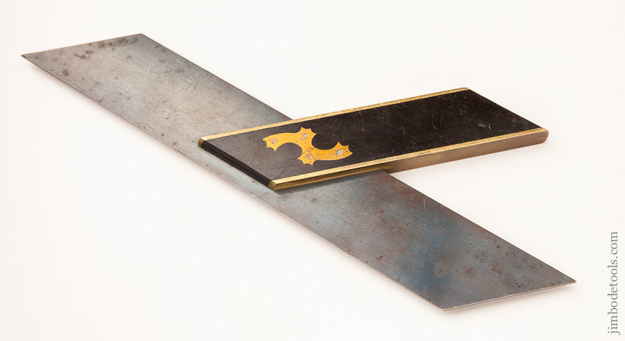 Near Mint and Unused! MARPLES 12 inch Ebony and Brass Miter Square - 62706U