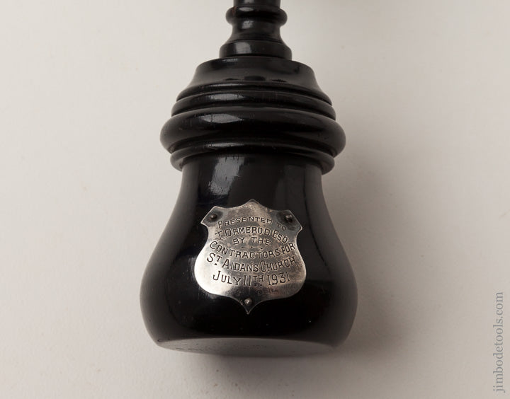 Miniature Ceremonial Ebony Mallet Dated July 11, 1931 - 64315U