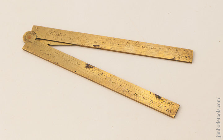 Stunning Six inch French Brass Sector Rule - 64842R