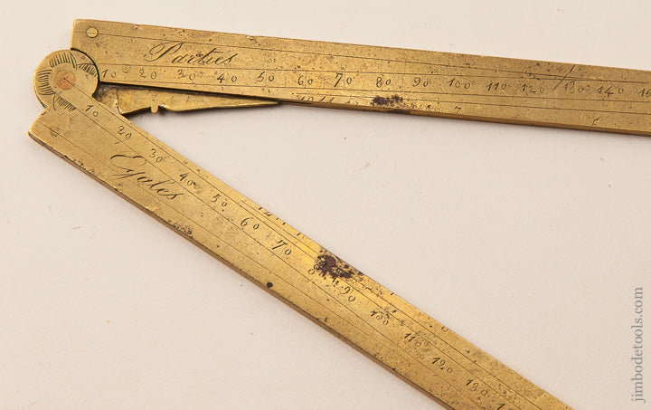 Stunning Six inch French Brass Sector Rule - 64842R