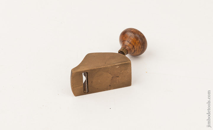 1 1/16 x 2 1/8 inch Brass Tail Handled Violinmaker's Plane with Toothing Iron - 65356