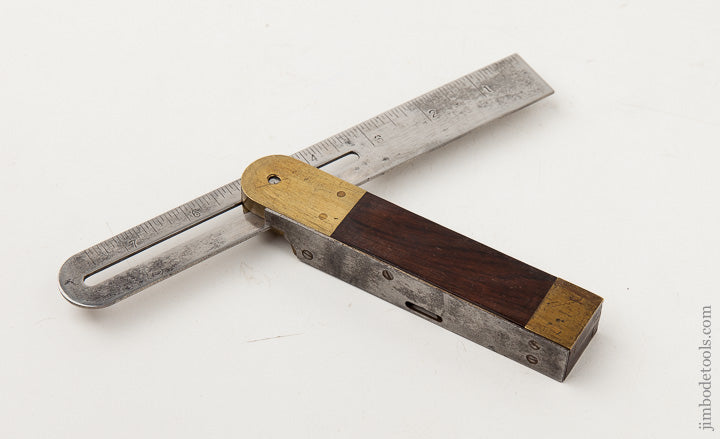 Beautiful! Brass, Rosewood, and Steel HOWARD'S PATENT Level & Bevel Gauge - 65433R