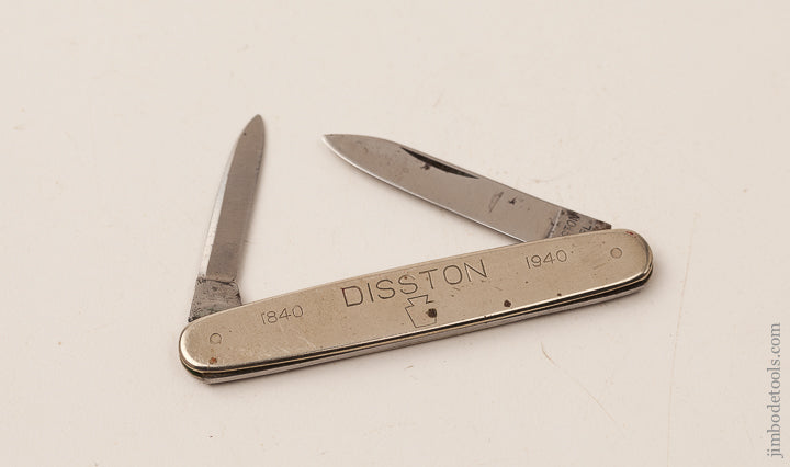 Rare 3 1/8 inch DISSTON Pocket Knife German Silver Scales - 65768