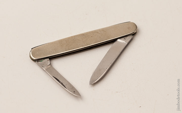 Rare 3 1/8 inch DISSTON Pocket Knife German Silver Scales - 65768