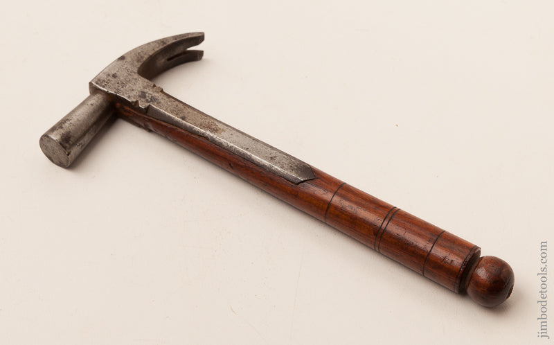 Miniature 6 3/4 inch Rosewood Handled Gentleman's Strapped Hammer with Inlaid Straps - 66454U