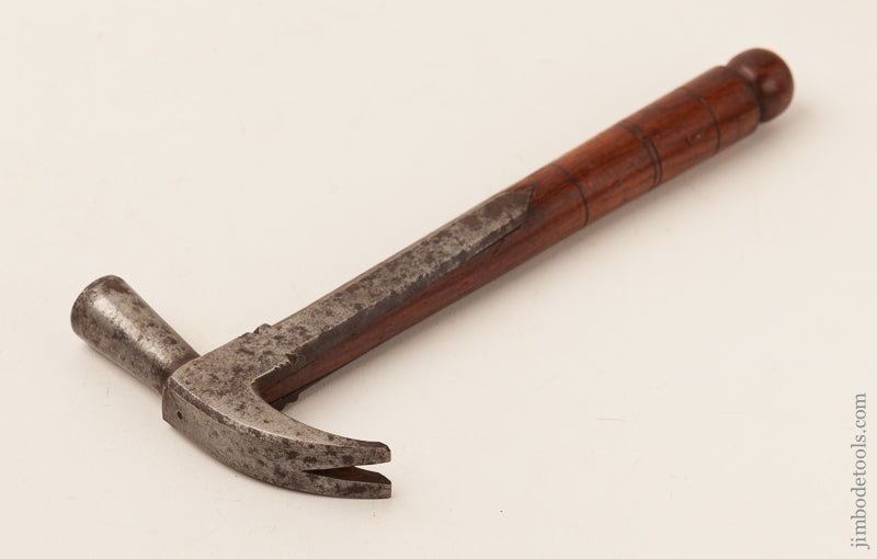 Miniature 6 3/4 inch Rosewood Handled Gentleman's Strapped Hammer with Inlaid Straps - 66454U