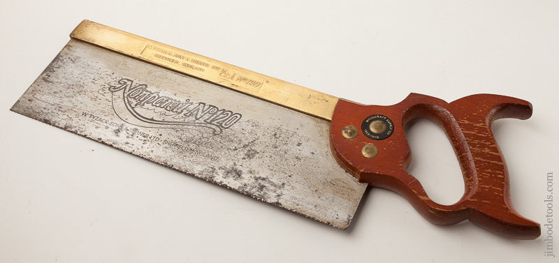 Nearly New 15 point 12 inch Rip W. TYZACK, SONS & TURNER SHEFFIELD NONPAREIL No. 120 Brass Back Saw - 66511