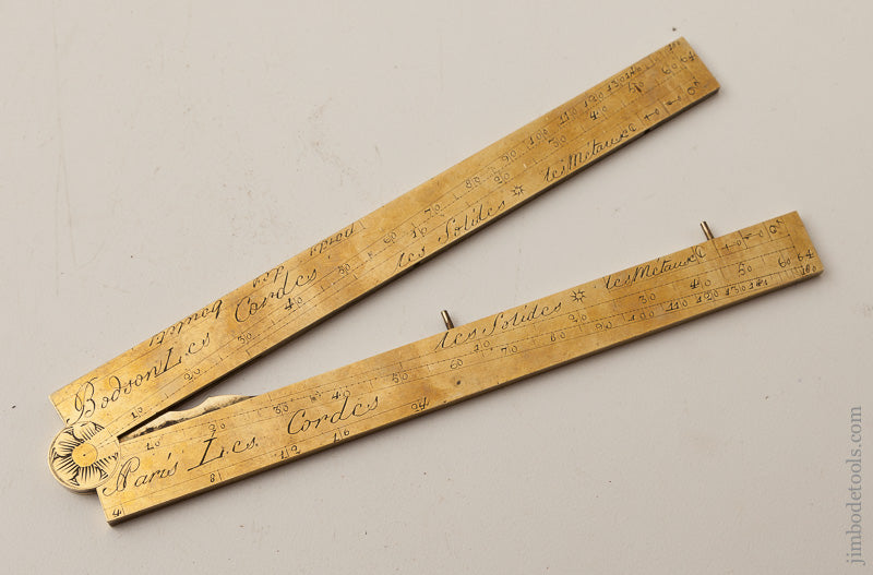 18th Century Brass Sector Rule Signed BODSON circa 1800 - 66625U
