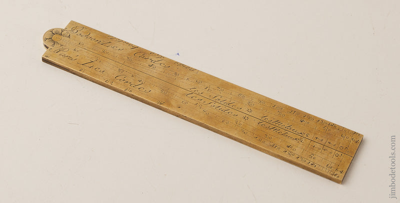 18th Century Brass Sector Rule Signed BODSON circa 1800 - 66625U