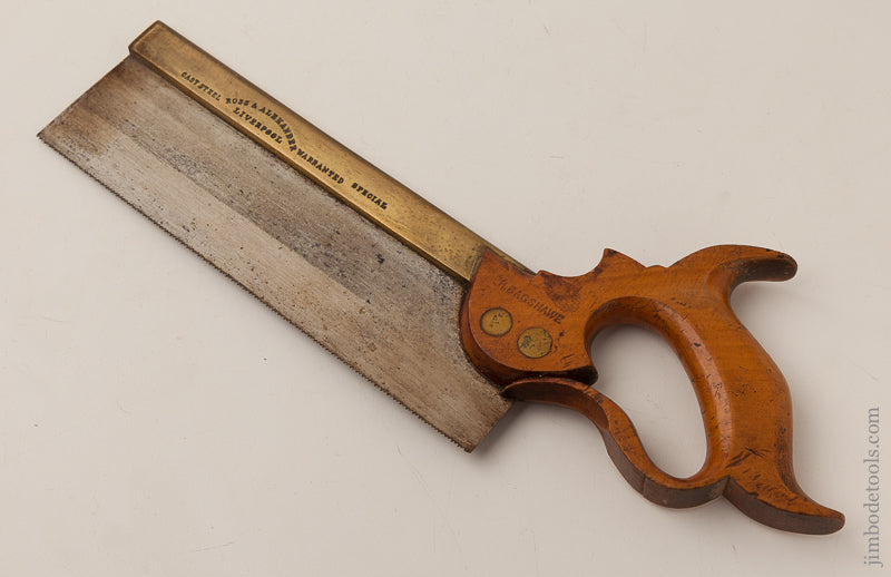 Just Sharpened! 18 point 9 inch ROSS & ALEXANDER LIVERPOOL Brass Back Saw - 66653