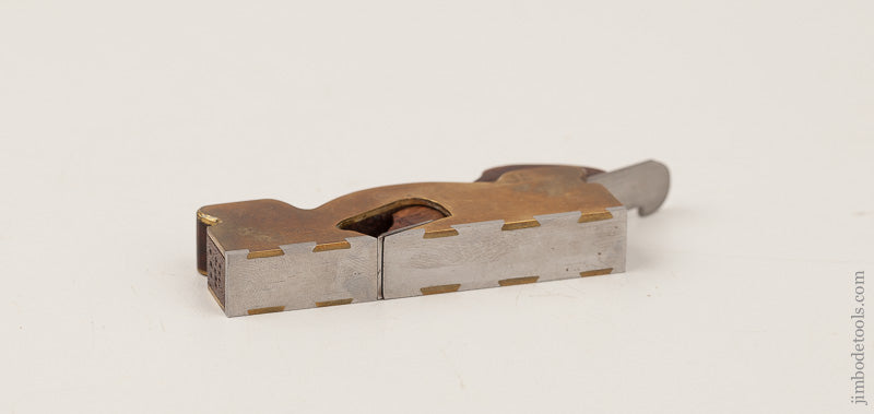 Awesome Miniature FPR 1992 Steel Soled Gunmetal and Rosewood Shoulder Plane - 66685U