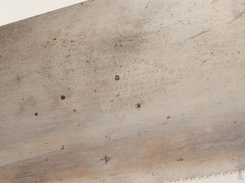 Minty! 10 point 26 inch Crosscut DISSTON No. 12 London Spring Hand Saw - 66730