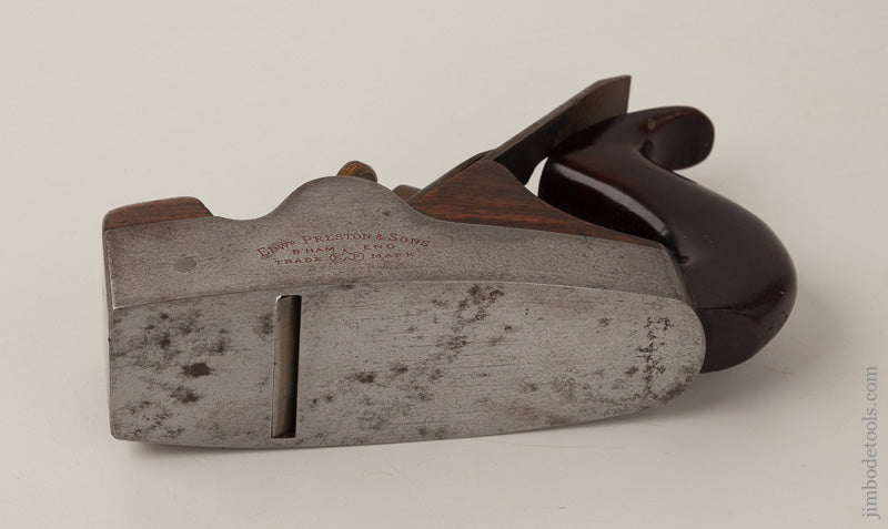 Fabulous PRESTON Smooth Plane with Etched Side and Original 2 1/8 inch PRESTON Iron - 67044U