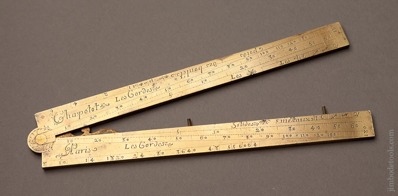CHAPOTOT PARIS Brass Sector Rule circa 1670-1721 - 67091U