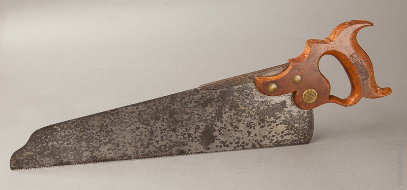 RARE! 12 point 16 inch HENRY DISSTON & SONS Triple Cove No. 8 Half Back Saw -- 67632U