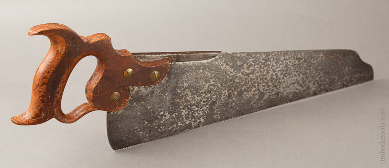 RARE! 12 point 16 inch HENRY DISSTON & SONS Triple Cove No. 8 Half Back Saw -- 67632U