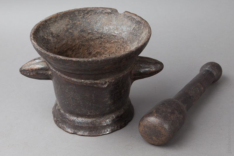 Stunning 17th Century Cast Iron Mortar & Pestle - 67772R