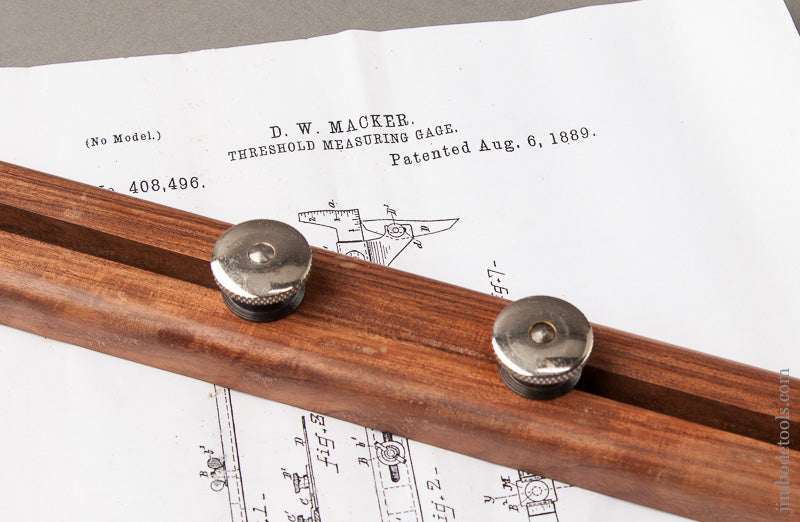 Near Mint MACKER Threshold Marking Gauge Patented August 6, 1889 - 67950R