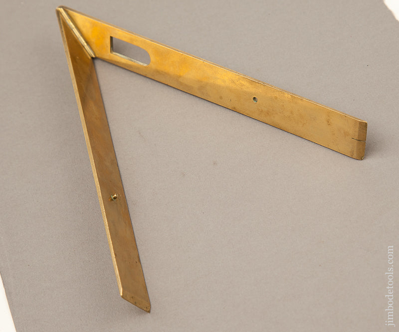 RARE 6 3/4 inch Folding Brass Square and Level by PUTOIS ET ROCHETTE PARIS circa 1785 - 68027U