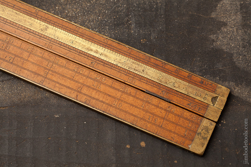 Rare! Type One A. STANLEY & CO. No. 14 Carpenter's Slide Rule with Gunter's Scales -- Fine and Flawless! - 68244U