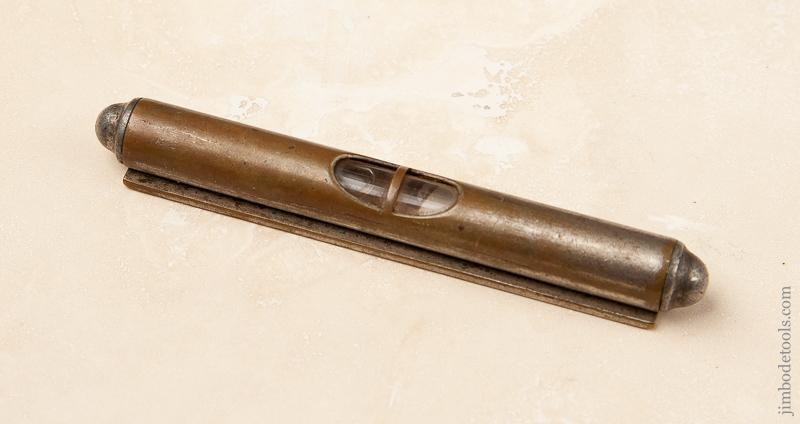 RARE 3 1/2 inch STRATTON BROS Nickel-Plated Brass Finial Level - 68343U