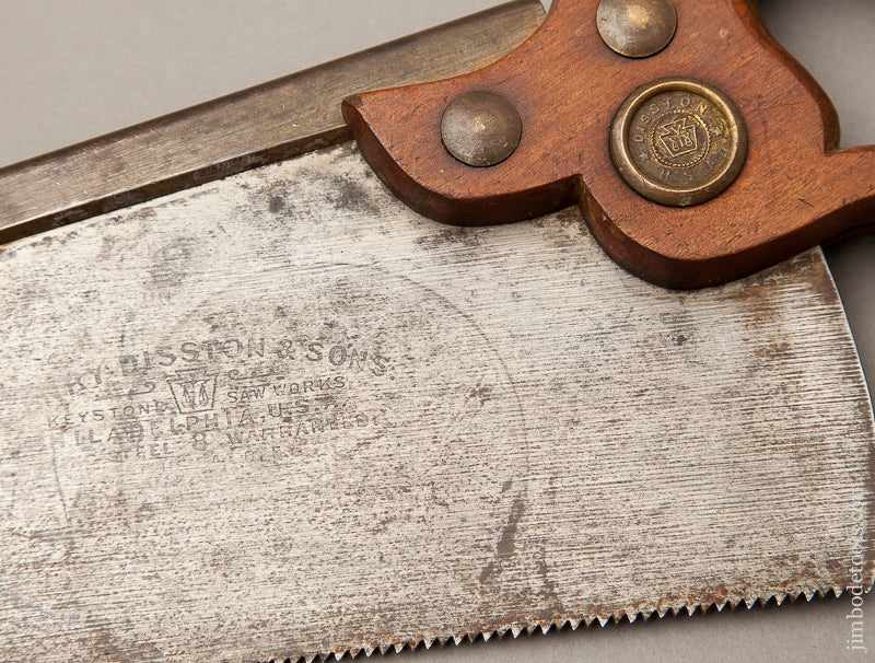 Rare! 12 point 12 inch Crosscut DISSTON No. 8 Half Back Saw - 68780U