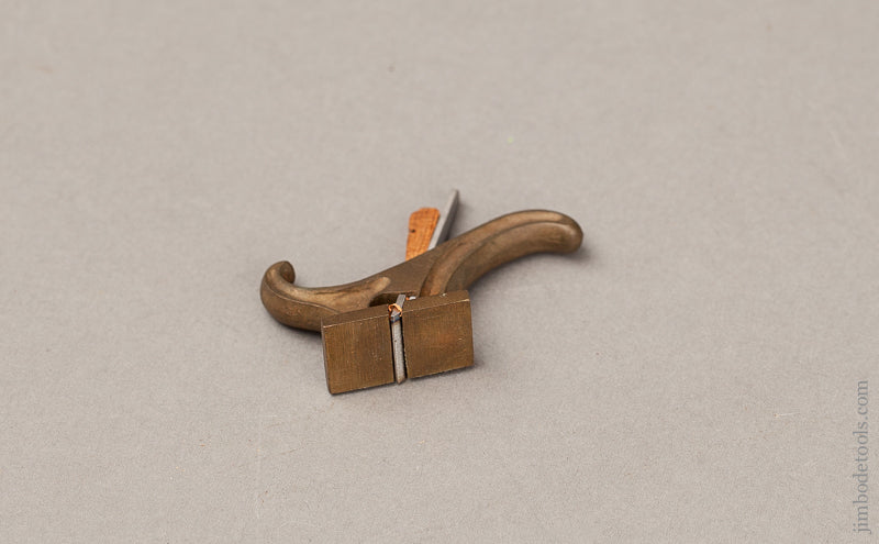 PAUL HAMLER Miniature One x 3/8 inch Brass and Rosewood Tee Rabbet Plane -- 68871U