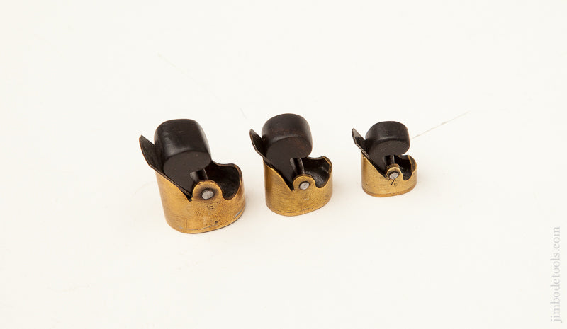 Tiny Set of Three Brass and Ebony Violinmaker's Planes - 69285U