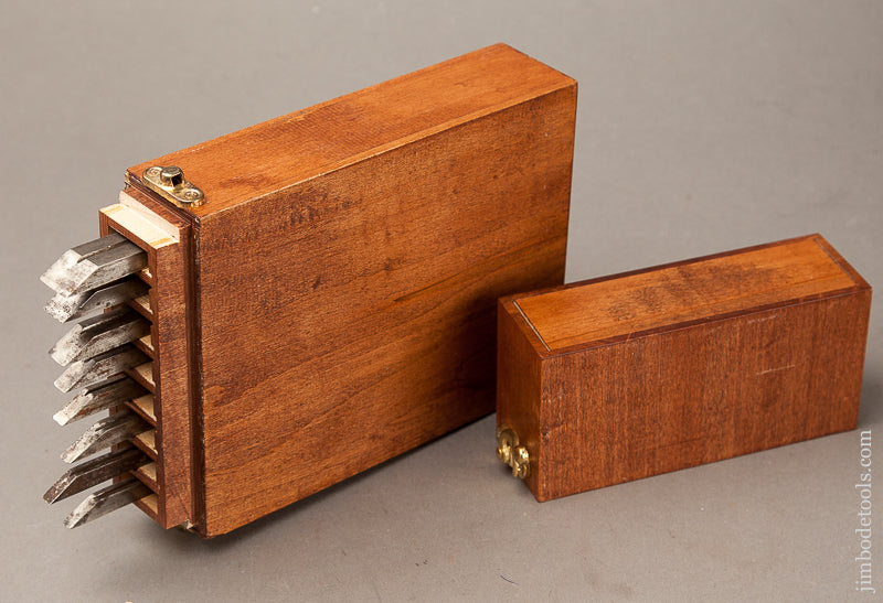 RARE American Set of Plow Plane Irons by PROV TOOL CO in Custom Box - 69534