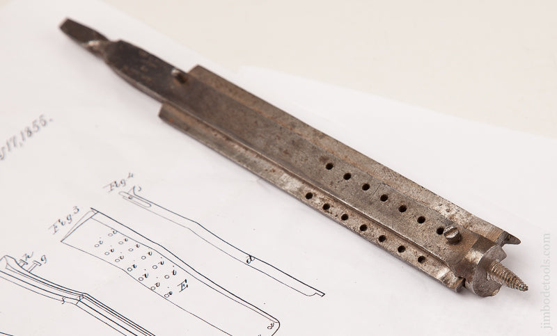 Rare! GIBBS July 17, 1855 Patent 8 3/4 inch Adjustable Auger Bit - 69564