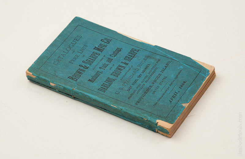 Rare! ORIGINAL 1888 DARLING BROWN & SHARPE Catalog - 69927