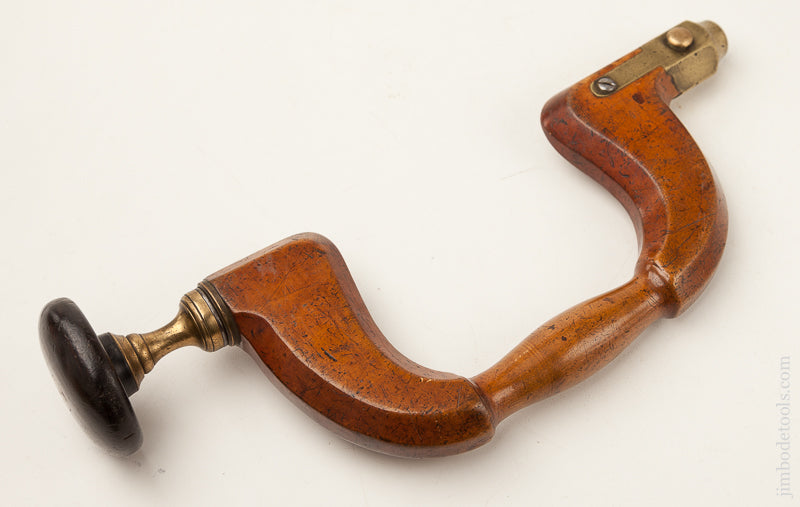 Absolutely Gorgeous Solid Boxwood and Ebony Bit Brace - 69969R