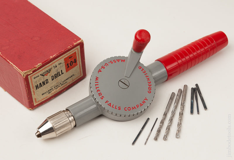 MILLERS FALLS No. 104 Hand Drill MINT in Original Box - 70118