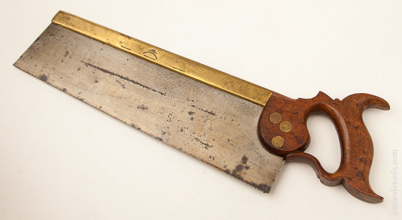 12 point 14 inch Rip TURNER Brass Back Saw circa 1895 - 70213