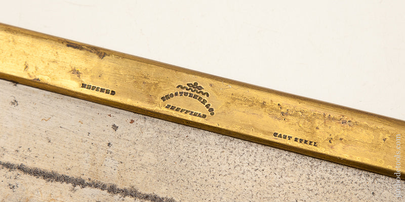 12 point 14 inch Rip TURNER Brass Back Saw circa 1895 - 70213