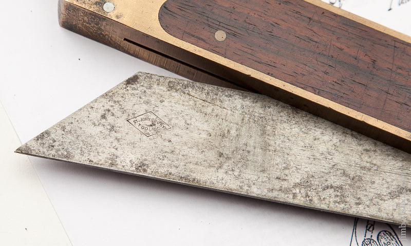 ROBINSON June 14, 1870 Patent 15 inch Rosewood and Brass ST. JOHNSBURY TOOL CO. Bevel - 70252U