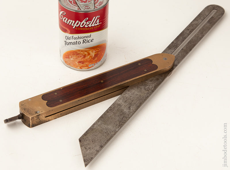 ROBINSON June 14, 1870 Patent 15 inch Rosewood and Brass ST. JOHNSBURY TOOL CO. Bevel - 70252U
