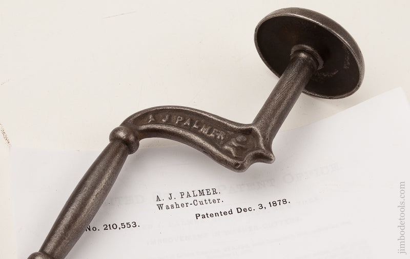A.J. PALMER December 3, 1878 Patent Washer Cutter Brace - 70865R