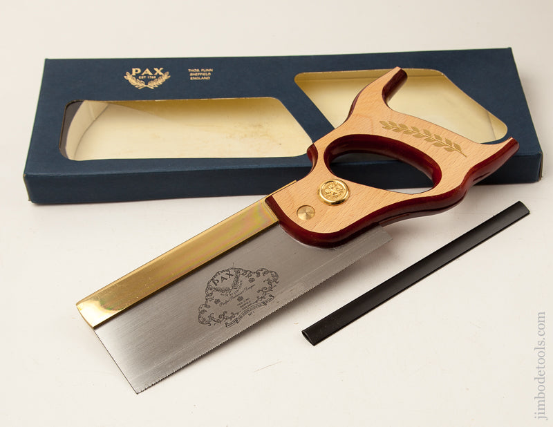 21 point 8 inch Rip THOS. FINN PAX Brass Back Dovetail Saw in Original Box NEW OLD STOCK - 70876