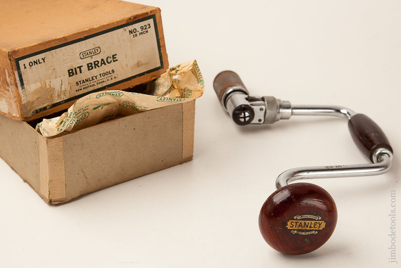 Near New 10 inch STANLEY No. 923 Bit Brace EXTRA FINE in Original Box - 70900