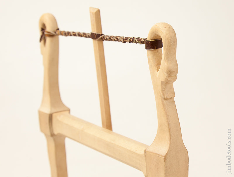 Elegant Hand Carved Bow Saw with Swan Heads - 70999R