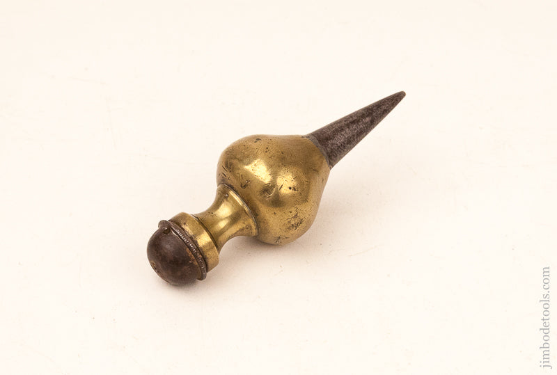 Early 13 1/2 ounce Brass and Steel Plumb Bob - 71112