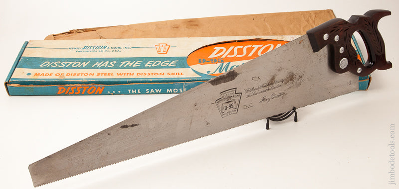 10 point 26 inch DISSTON D-95 Rosewood Hand Saw NEAR MINT in Original Box - 71441R
