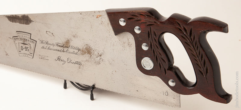 10 point 26 inch DISSTON D-95 Rosewood Hand Saw NEAR MINT in Original Box - 71441R