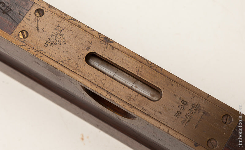 Near Mint! 26 inch STANLEY No. 96 Carpenter's Adjustable Plumb and Level circa 1910-18 - 71455R