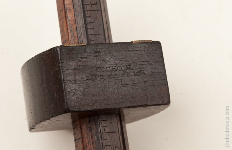 C. SHOLL March 8, 1864 Patent Four Stem Rosewood Marking Gauge - 71459R