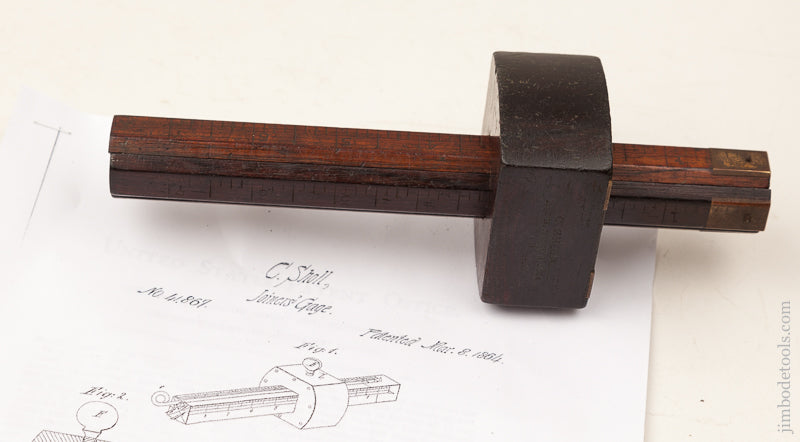C. SHOLL March 8, 1864 Patent Four Stem Rosewood Marking Gauge - 71459R