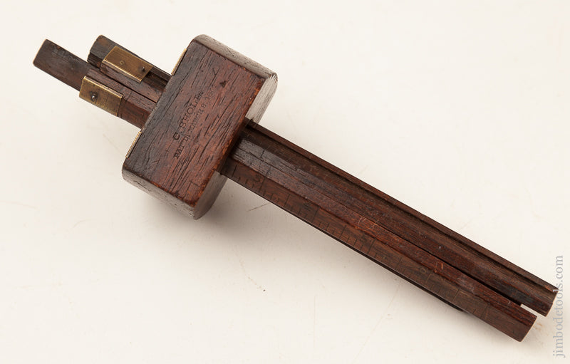 8 inch C. SHOLL March 8, 1864 Patent Four Stem Rosewood Marking Gauge - 71467R
