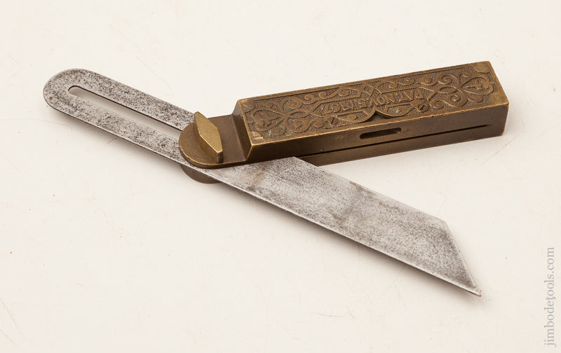 Fancy Brass 8 inch 1867 HOWARDS PATENT Bevel with Level - 71472R
