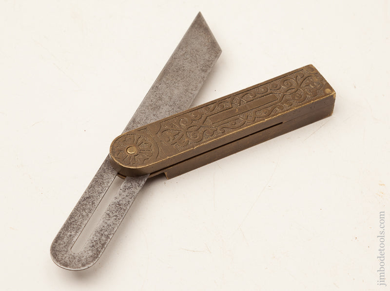 Fancy Brass 8 inch 1867 HOWARDS PATENT Bevel with Level - 71472R